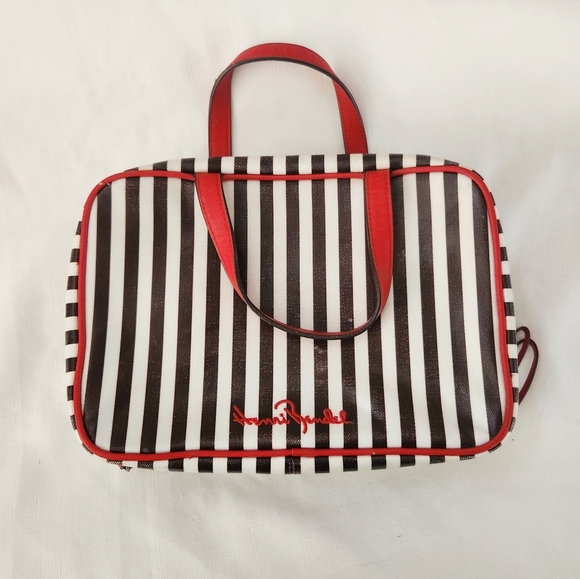 Henri Bendel Iconic Red Brown Runway Model Travel Weekender Hanging Bag w/Hook! - Picture 12 of 14